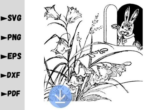 Bunny and Flowers Garden SVG