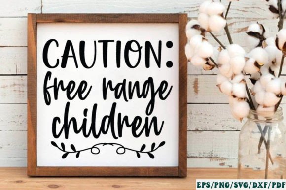 Caution Free Range Children Sign SVG for Crafts and Graphics