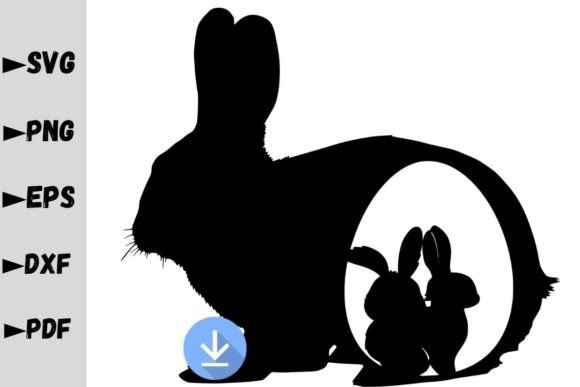 Mama Bunny and Baby Bunnies SVG for Crafts and Graphics