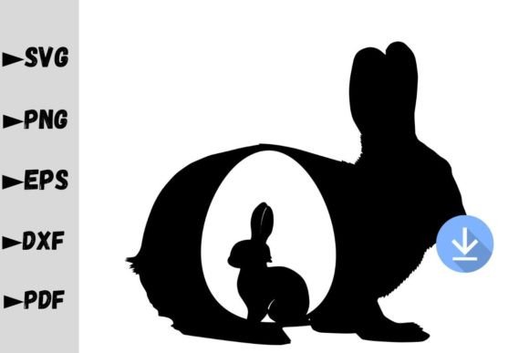 Mama Bunny and Baby Bunny SVG for Graphics and Crafts