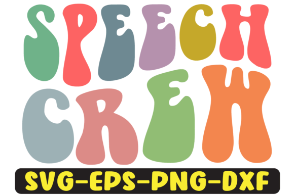 Speech Crew Groovy Retro Svg Design for Crafts and Graphics
