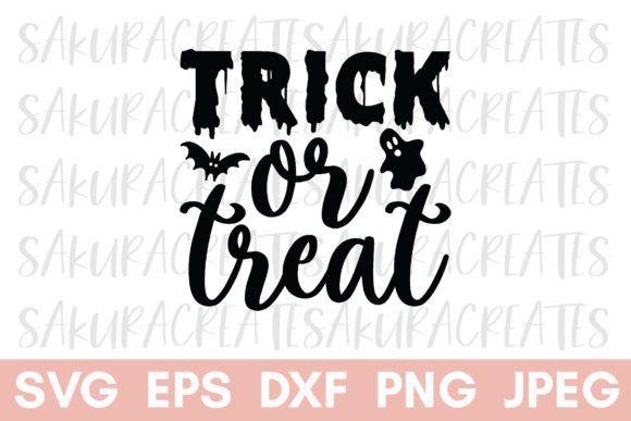 Trick or Treat Halloween Spooky Design for Crafts and Graphics
