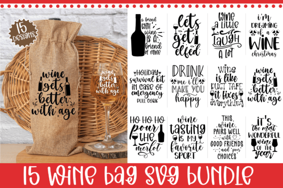 Wine Bag SVG Bundle for Creative Graphics and Crafts